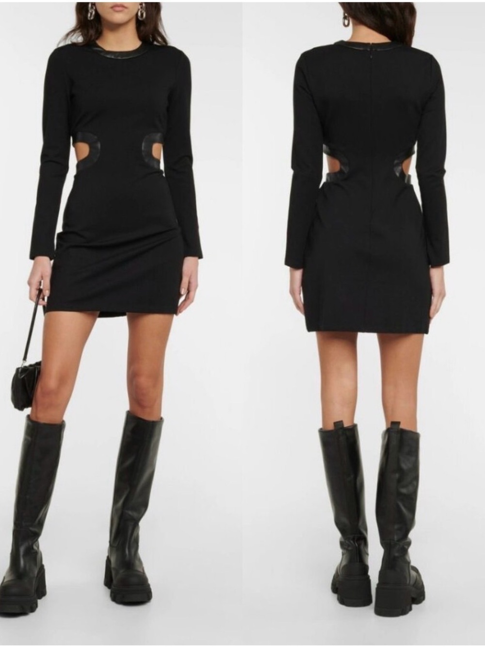 STAUD Dolce Cut Out Jersey Bodycon Mini Dress Size S